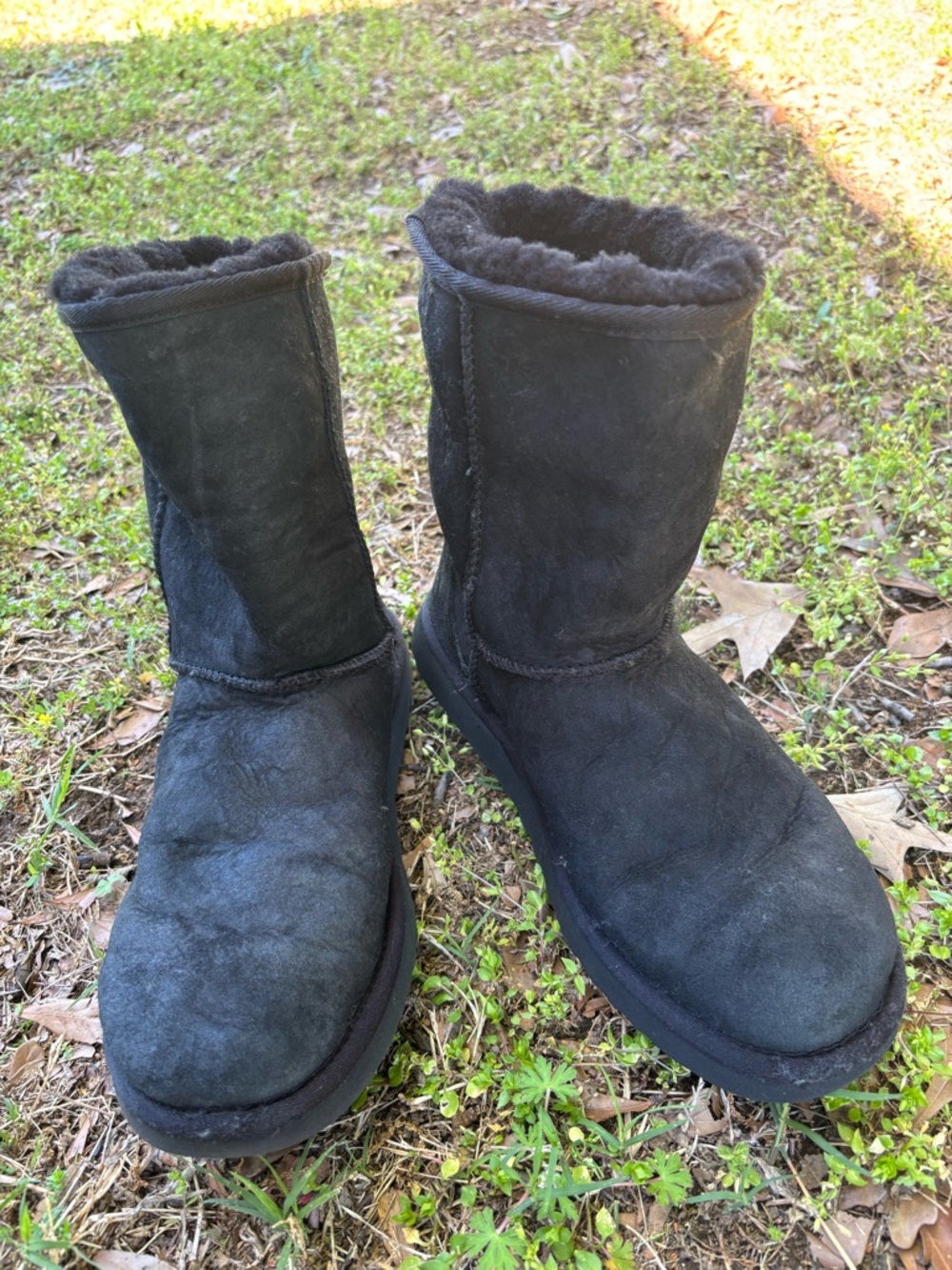 UGG Black Shearling Lined Slipper